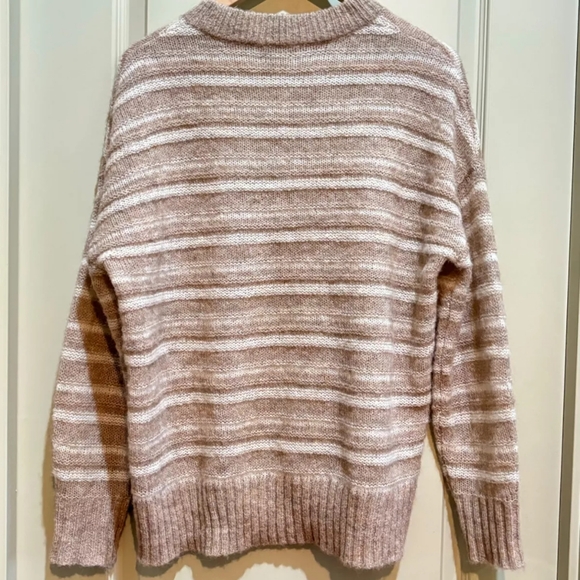 NWOT Jenni Kayne Cocoon Crewneck Sweater Sand Stipe Tan Oversized XXS-Small! - Picture 3 of 13